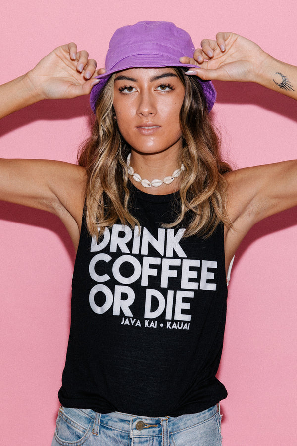 Drink Coffee Or Die // Black // Muscle Tank