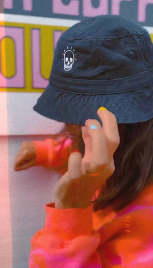 Sugar Skull Black Bucket Hat