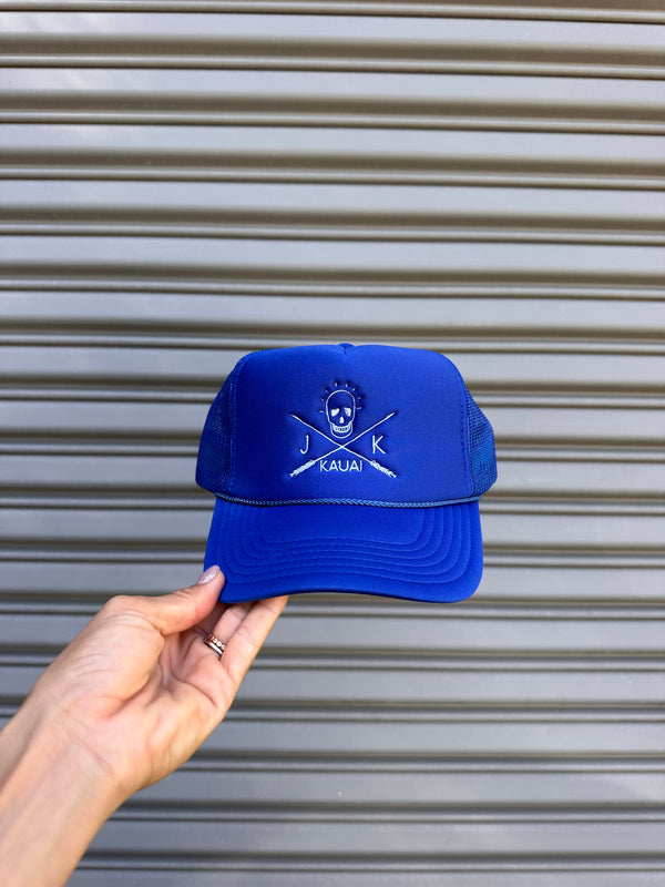 *NEW* Embroidered JK X SKULL Otto Trucker Hats