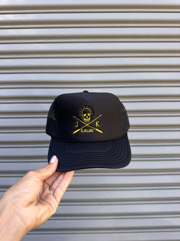 *NEW* Embroidered JK X SKULL Otto Trucker Hats