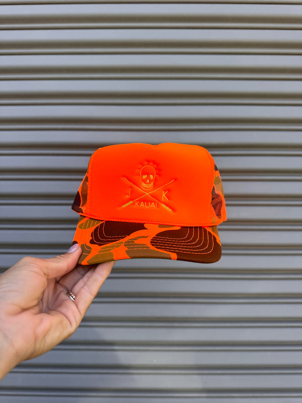 *NEW* Embroidered JK X SKULL Otto Trucker Hats