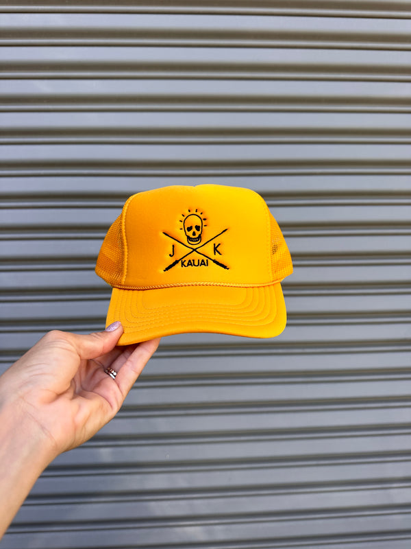 *NEW* Embroidered JK X SKULL Otto Trucker Hats