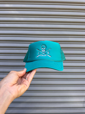 Embroidered JK X SKULL Otto Trucker Hats