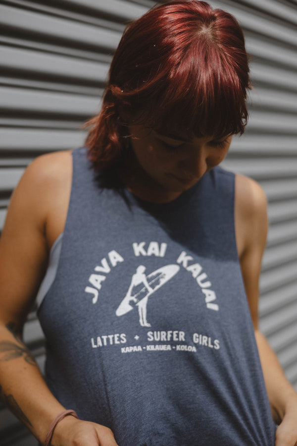*NEW* Lattes and Surfer Girls // Racerback // Grey