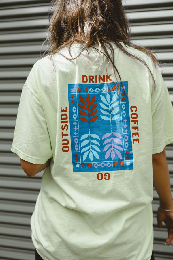 *NEW* Drink Coffee Go Outside Tee // Unisex // Chic Lime