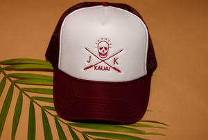 Embroidered JK X SKULL Otto Trucker Hats