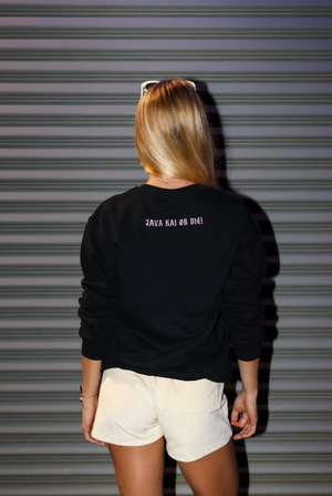 Pink Embroidered Java Kai Skull Pull Over Fleece // Unisex