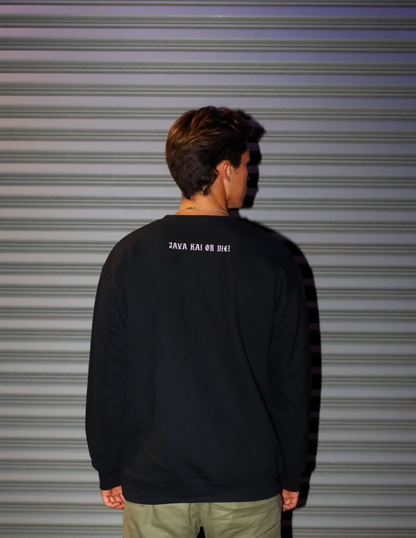 Pink Embroidered Java Kai Skull Pull Over Fleece // Unisex