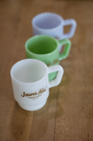 Java Kai Coffee Shop Kauai Milk Glasses