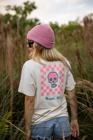 Checkered Skull Tee // Cream