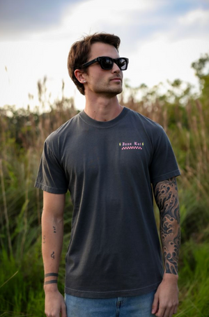 Checkered Skull Tee // Charcoal Grey